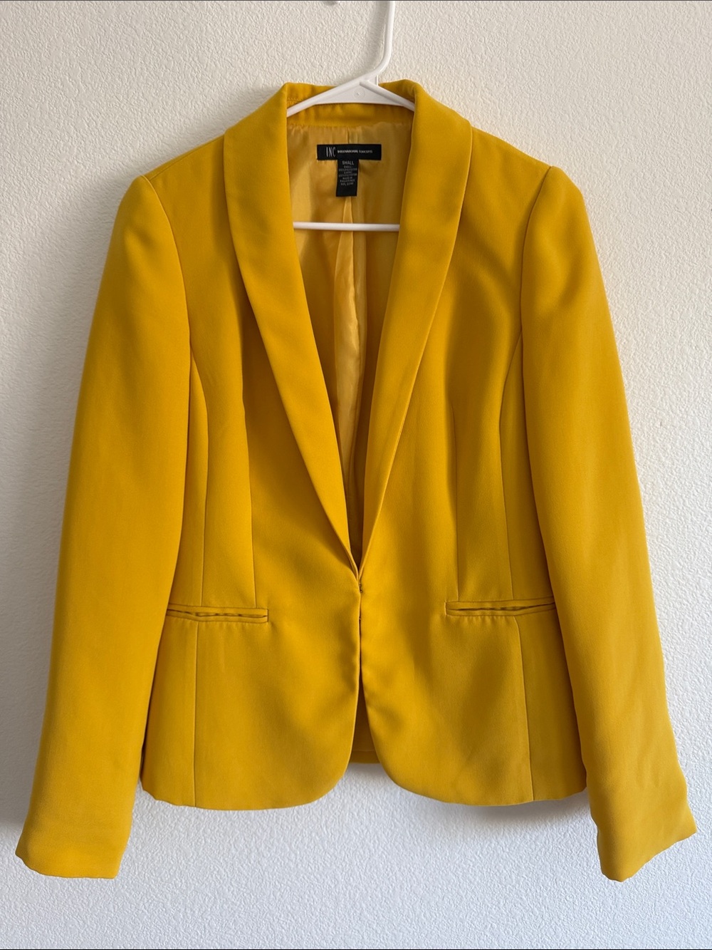 INC International Concepts Mustard Yellow Women's Tailored Blazer